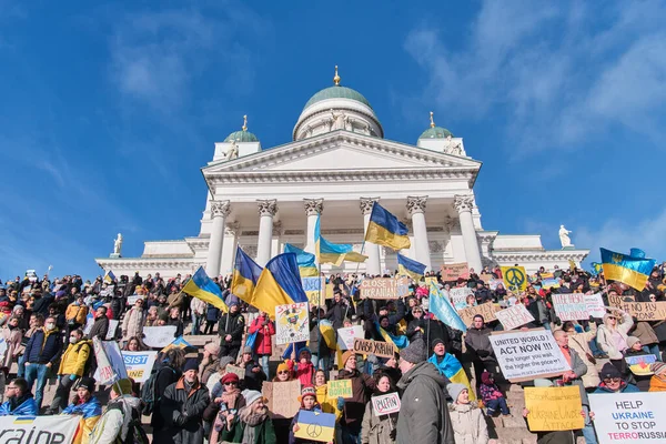 Manifestación contra la agresión rusa en Ucrania — Foto de stock gratis
