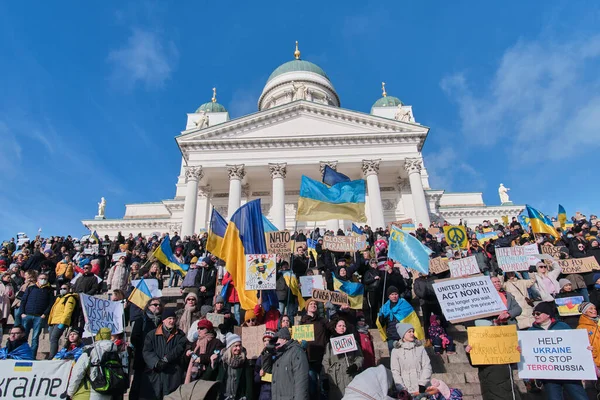 Demonstratie tegen de Russische agressie in Oekraïne — Gratis stockfoto