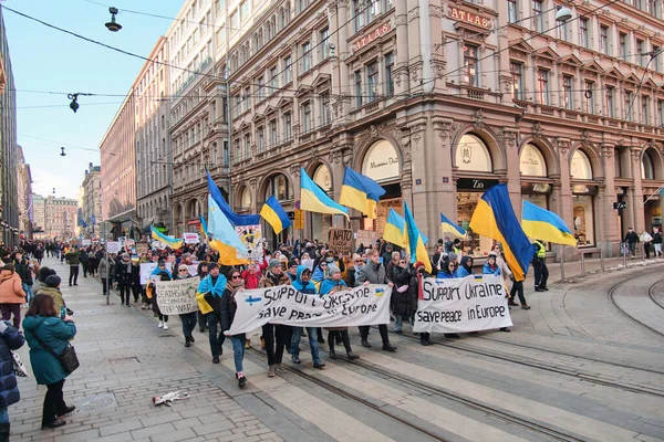 Manifestación contra la agresión rusa en Ucrania Imágenes de stock libres de derechos