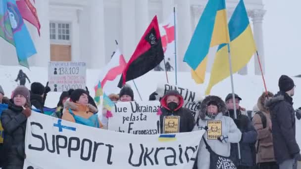 Manifestazione contro l'aggressione russa in Ucraina — Video Stock