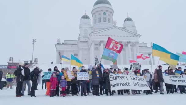 反对俄罗斯侵略乌克兰的示威 — 图库视频影像