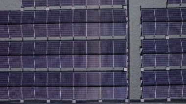 Aerial view of the solar panels on the roof of a building in Central Helsinki, Finland