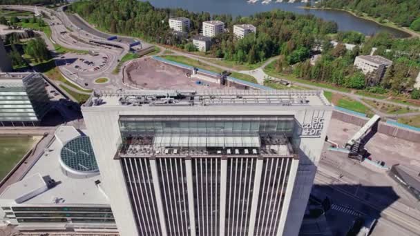 Espoo Finland June 2022 Aerial View Tall Office Building Keilaniemi – Stock-video