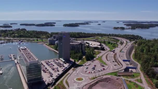 Espoo Finland June 2022 Aerial View Office Buildings Keilaniemi Main — 图库视频影像
