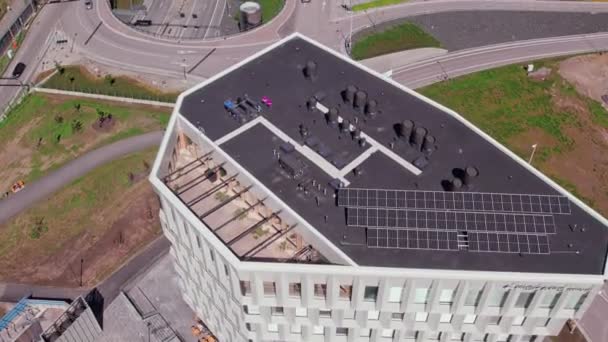 Espoo Finland June 2022 Aerial View Brand New Office Building — Stockvideo