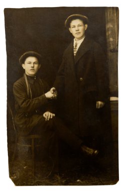 iki erkek Vintage Fotoğraf