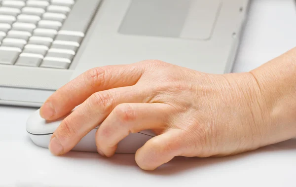 Woman at work with laptop — Stock Photo, Image