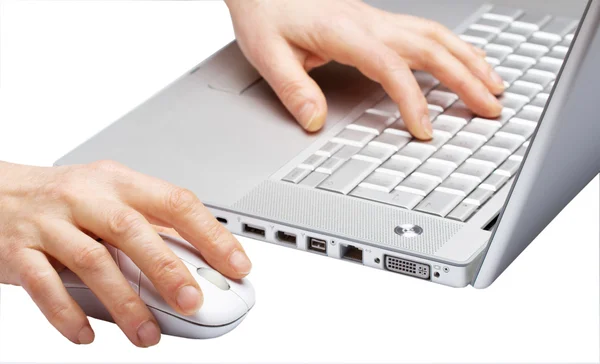 Woman at work with laptop — Stock Photo, Image