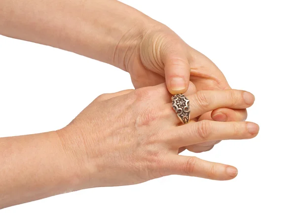 Hand with ring — Stock Photo, Image