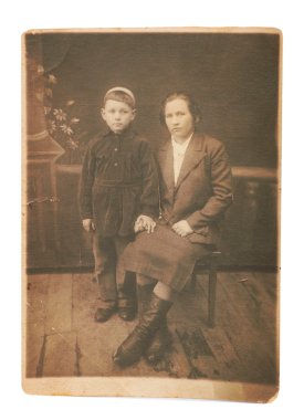 adam ve oğlan Vintage Fotoğraf