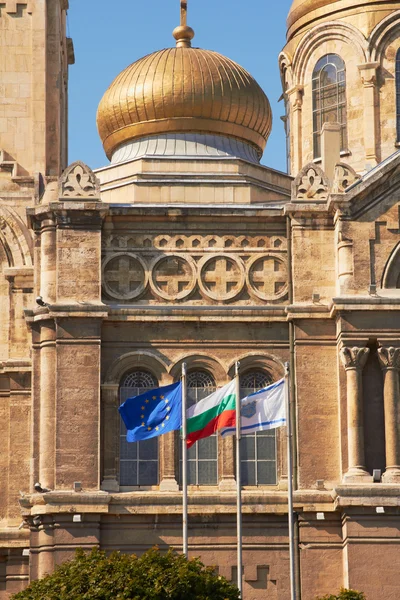 Flaggor i Bulgarien och Europeiska unionen — Stockfoto