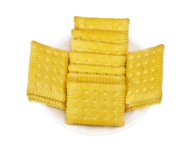 Beyaz arka planda izole edilmiş tatlı kurabiyeler.