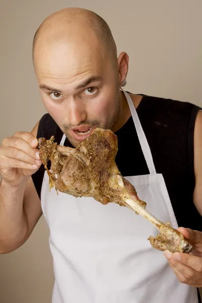 Hungry cook — Stock Photo, Image