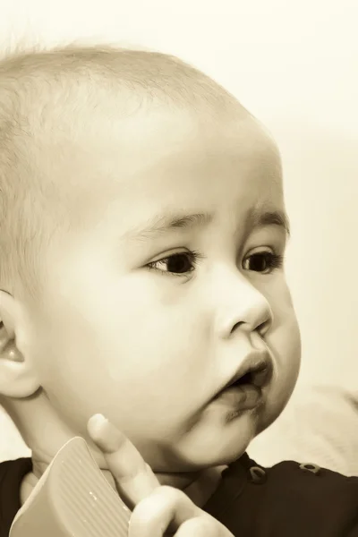 Feliz niño de nueve meses — Foto de Stock