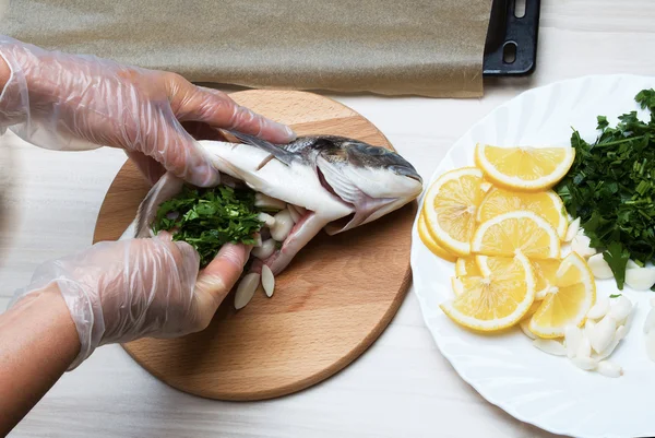 Ikan bream laut yang dimasak — Stok Foto