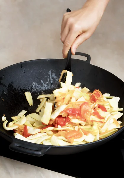 Gele bonen koken — Stockfoto