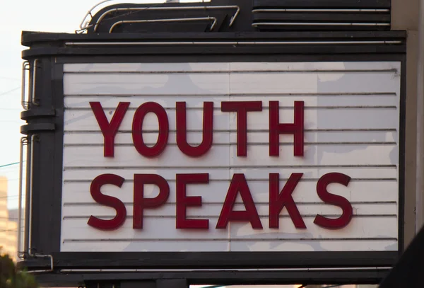 Youth speaks marquee — Stock Photo, Image