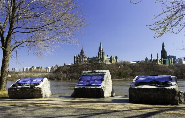 Information plaques for Parliament Hill — Stock Photo, Image