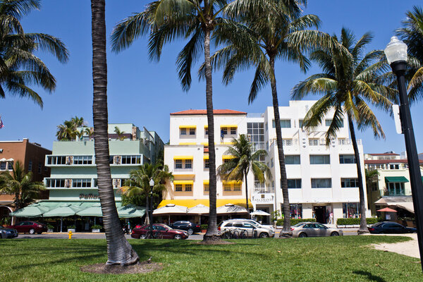 MIAMI - May 9, 2013: South Beach Miami with its iconic Art Deco