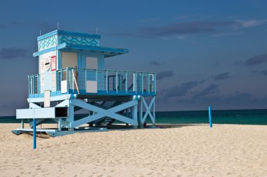 Lifeguard hut on Haulover Park Beach in Florida clipart