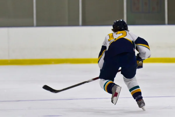 Vrouwelijke ice hockeyspeler in spelactie — Stockfoto