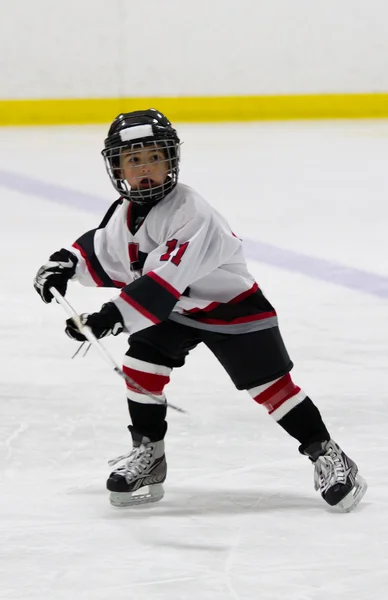 Niño jugando hockey sobre hielo —  Fotos de Stock