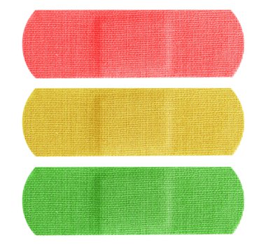 kırmızı, sarı ve yeşil bandaids