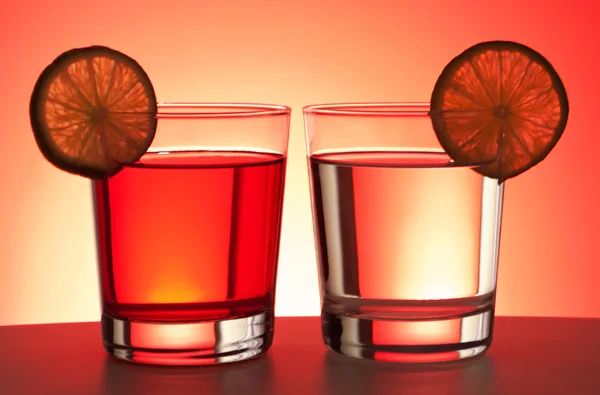 Duas bebidas vermelhas — Fotografia de Stock