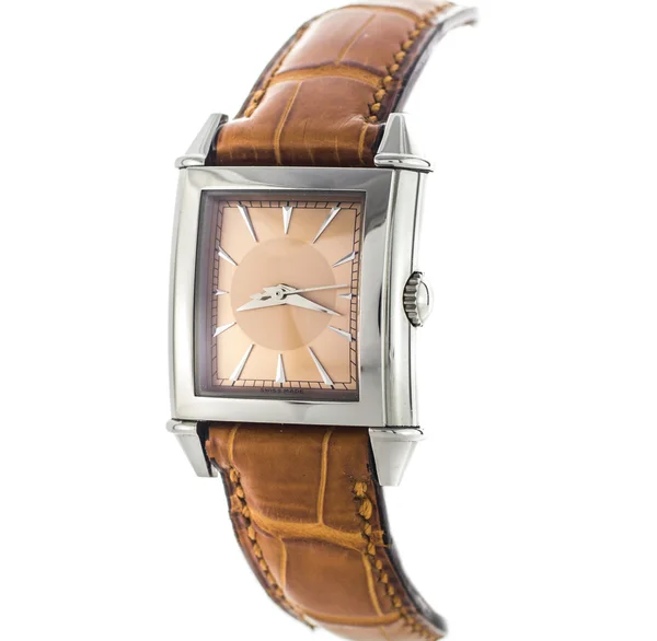 Luxus-Armbanduhr auf weiß Stockfoto