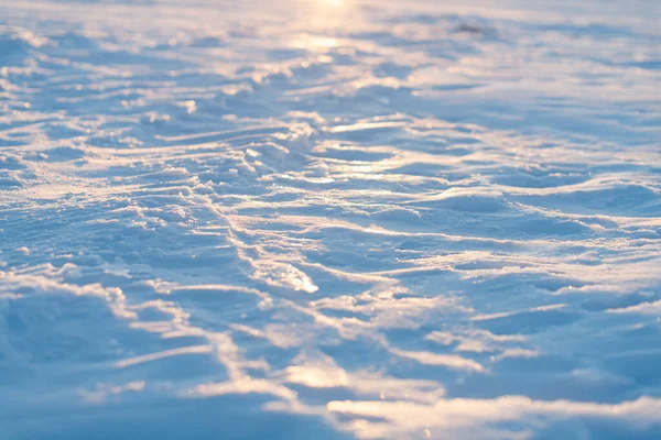 Een Sneeuw Korst Het Vlak Van Een Bevroren Winter Plas — Stockfoto