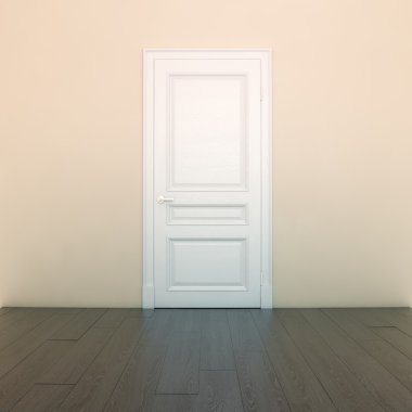 Beyaz kapı iç oda boş şeftali