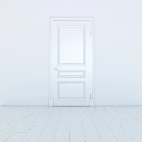 Interior branco vazio com uma porta — Fotografia de Stock
