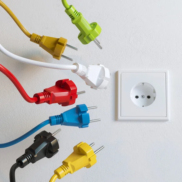 Sockets Need To Plugging In (Colorful Version) — Stock Photo, Image