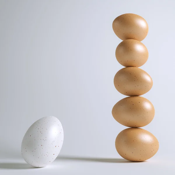 Stabilitätsteam aus Hochglanz-Eiern (Konzeptbild)) — Stockfoto