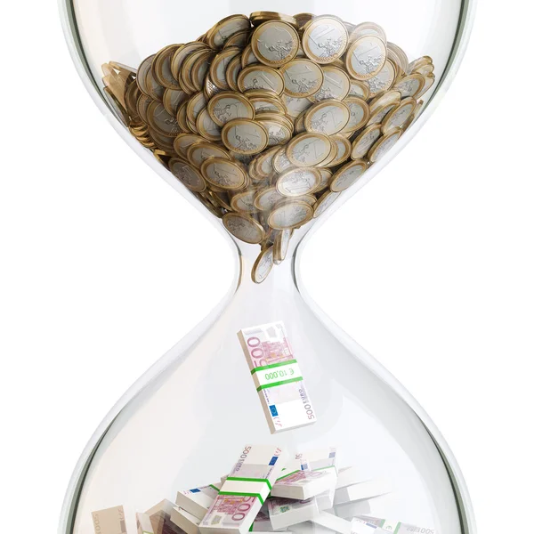 Euro Money In Hourglass (Conceptual Picture Of Successful Business) — Stock Photo, Image