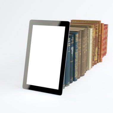 kafa (teknik ve elektronik kavramı) 3d versiyonu üzerinde touch-pad ile kitap serisi