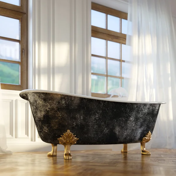 Luxury Retro Bathtub In Modern Room Interior 2d Version — Stock Photo, Image