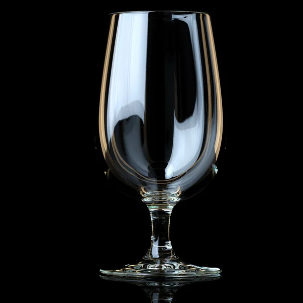 Conhaque ou copo de vinho em fundo preto — Fotografia de Stock