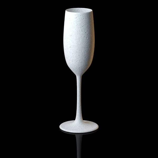 Flyute verre pour champagne sur fond noir — Photo