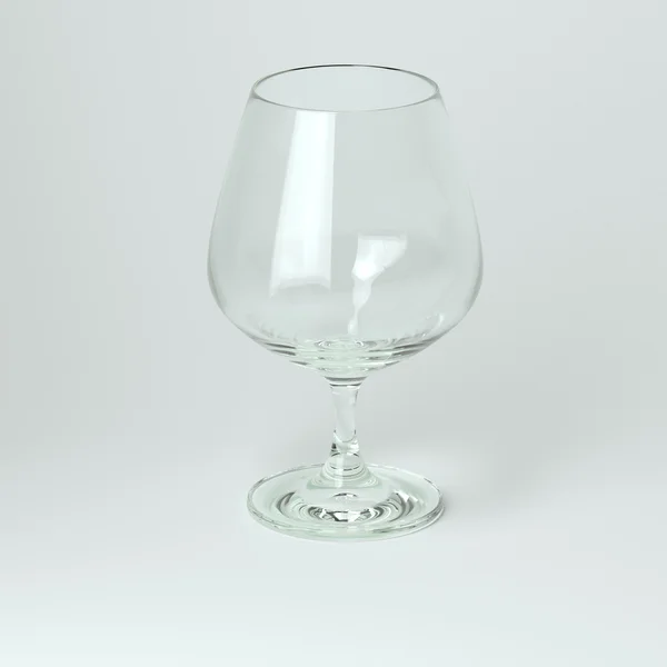 白色背景上的科涅克白兰地或葡萄酒玻璃 — 图库照片