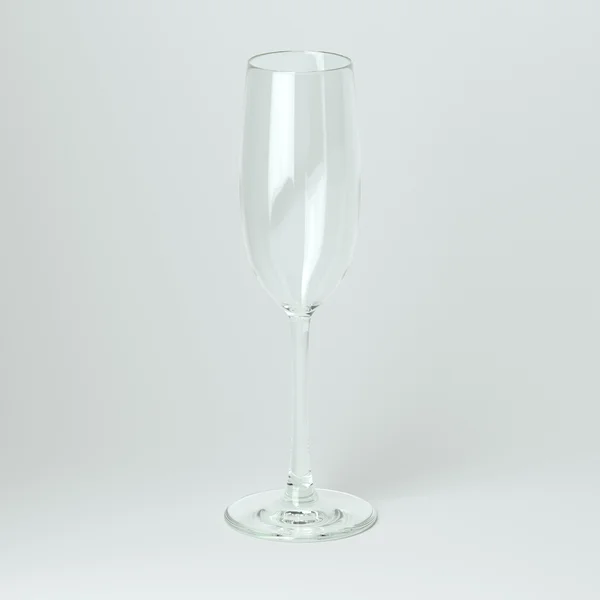 Copo de flauta para champanhe em fundo branco — Fotografia de Stock