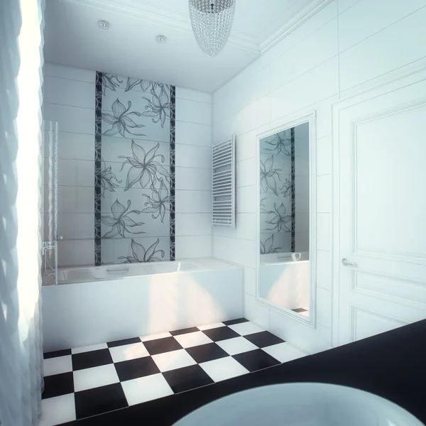 Banheiro grande bonito em casa de luxo — Fotografia de Stock
