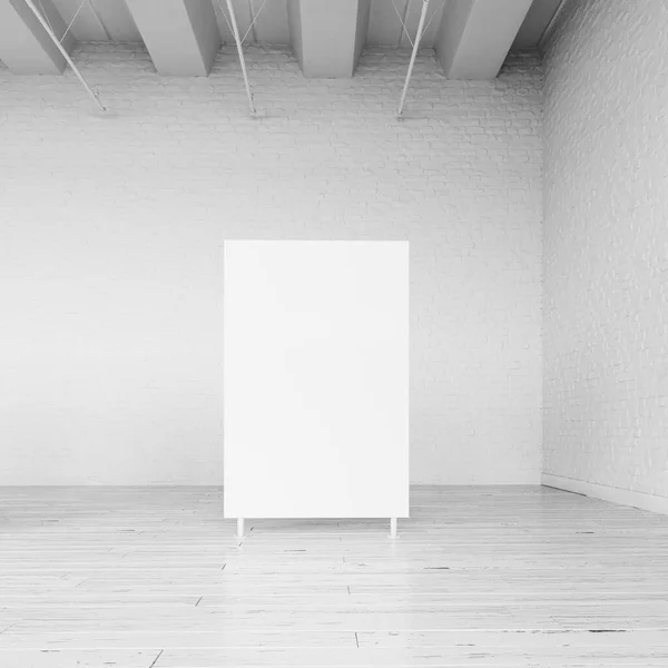 Interior Salón Loft Blanco Con Marcos Para Exposición Rende Fotos de stock libres de derechos