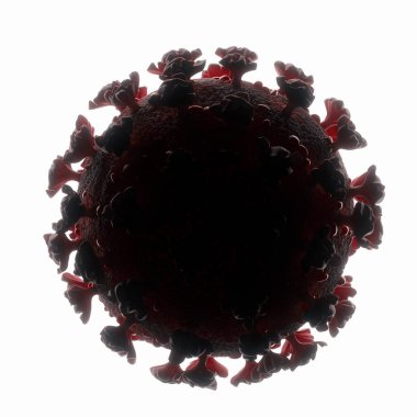 Corona virüsü COVID 19 hücre bakterisi beyaz arka planda izole edildi