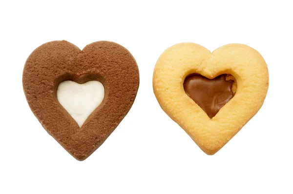 Hart-vormige cookies — Stockfoto