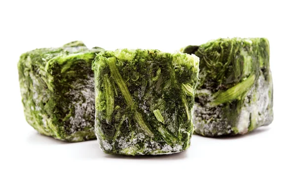 Frozen spinach cubes — Stock Photo, Image