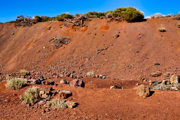 Solo Vermelho Parque Nacional Mount Teide Tenerife Ilha Canária Espanha — Fotografia de Stock