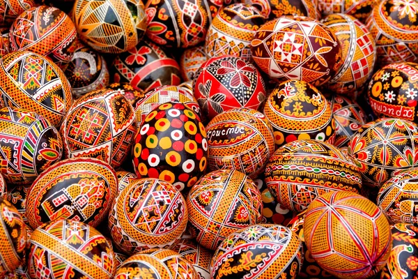 Pysanky Son Huevos Pascua Eslavos Tradicionales Decorados Con Diseños Populares — Foto de Stock