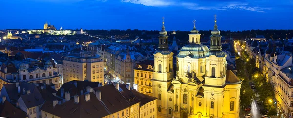 Panorama Praga Della Chiesa San Nicola Praga Repubblica Ceca — Foto Stock