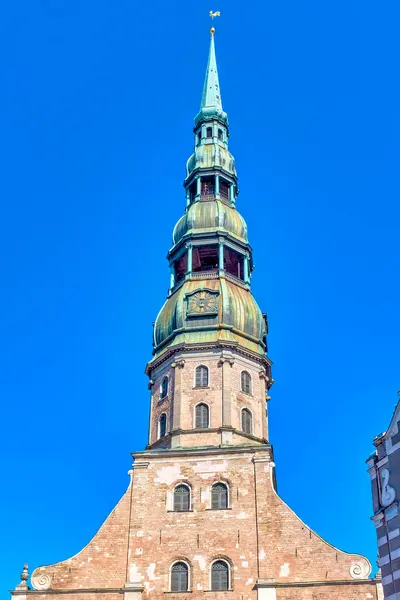 Bell Tower Peter Church Riga Latvia — Stock Photo, Image